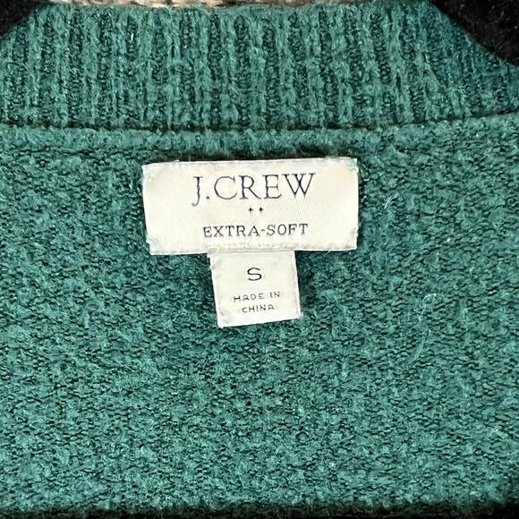 J Crew Sweater Womens Small Green Extra-Soft Wool Blend Pullover Crewneck Casual - Picture 3 of 8